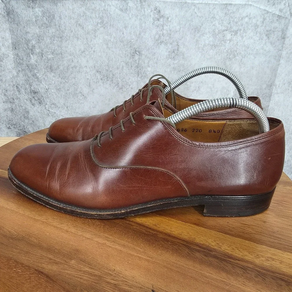 Salvatore Ferragamo Oxford Shoes Mens‎ 8.5 Brown Leather Italy Derby $1490